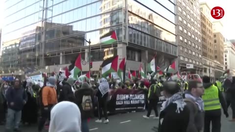 Thousands gather in Washington to call for an end to Israeli military action in Gaza