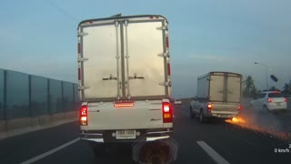 Truck Loses Wheel