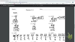 IM2 Alg1 Trad. 11.1 Simplifying Radicals