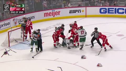 Hockey fight Red Wings And Wild