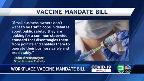 California bill would establish COVID-19 vaccine mandate for business employees