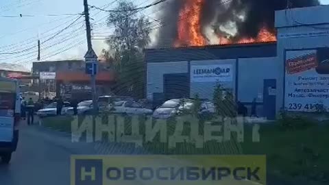 Massive Warehouse Fire in Novosibirsk