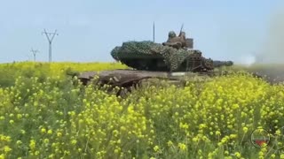 Modernized T 80BVM tank NATO vehicle destroyer heading to the front of Ukraine