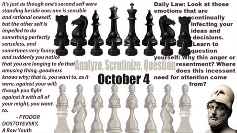 OCTOBER 4 Analyze, Scrutinize, Question