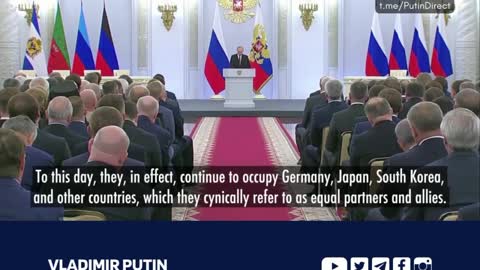 Putin: Germany, Japan, South Korea, and others are, in effect, under U.S. occupation