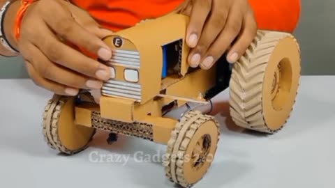 Cardboard Made a Real Tractor😱 गत्ते से बना डाला असली ट्रैक्टर 😱 Home made DIY🔥 #shorts