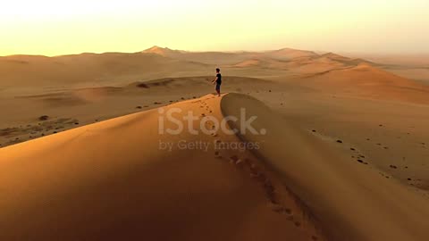 Making tracks over the sand dunes stock video