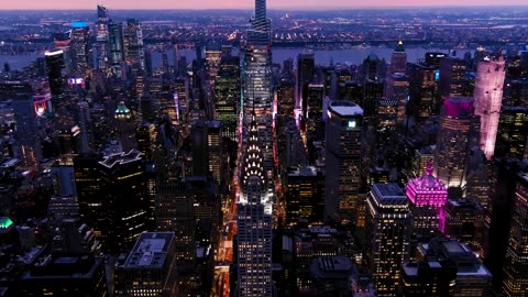 Manhattan tall building in New York