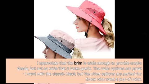 Buyer Comments: Women's Summer Sun-Hat Ponytail - UV-Protection Mesh Wide Brim Foldable Hat wit...