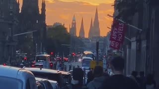 The sunset glow from Edinburgh seems to be full of romance in the air