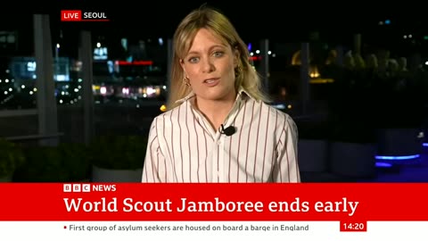 World Scout Jamboree in South 4:04 NEWS Korea evacuated due to incoming ty- interesting news bbc