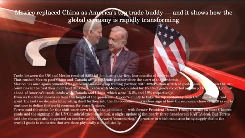 Mexico replaced China as America's top trade buddy | it shows how the global economy is rapidly