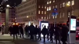 People marching for Palestine downtown NYC.