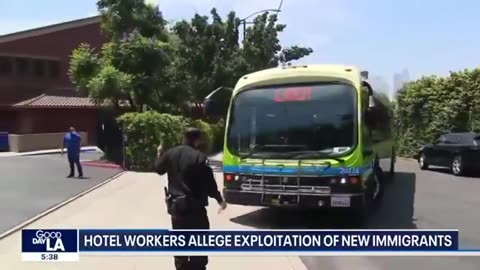 LOS ANGELES: HOTEL WORKERS ALLEGEDLY REPLACED BY HOMELESS MIGRANTS.