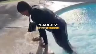 Tristan's EVIL pool prank 🤣