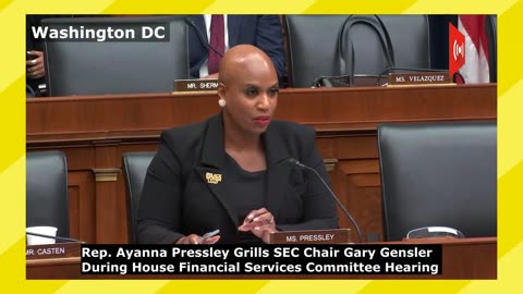 Rep. Ayanna Pressley Grills SEC Chair Gary Gensler During House Hearing in Washington D.C.