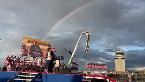 BREAKING: Doug Mastriano speaks in Latrobe, PA as a perfect rainbow appears in the sky above