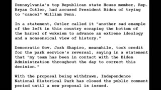 24-0109 - Biden admin reverses decision to remove William Penn statue