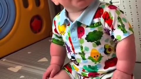 Funny baby smiling cute kid