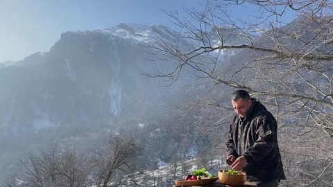 "Tender and Very Juicy Steaks Cooked Between Two Hot Logs: A Taste of Mountain Life"