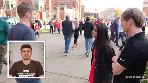 Street Preaching at College Football Game