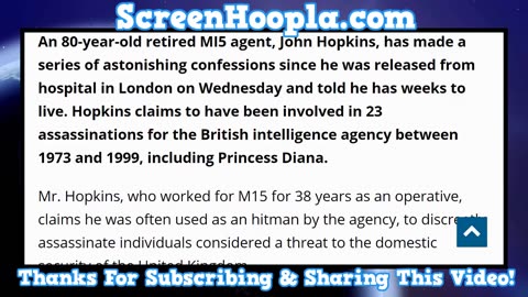 Retired MI5 Agent Confesses On His Deathbed I Killed Princess Diana