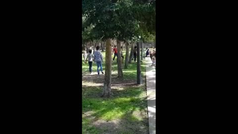 Centenares de niños españoles celebran el fin de su confinamiento con partiditos de fútbol