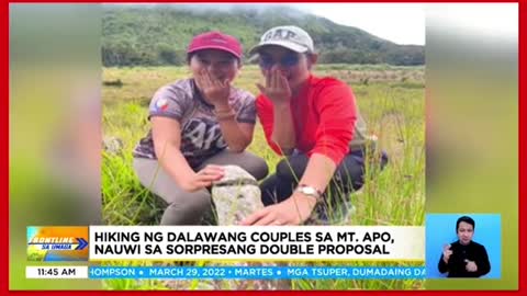 Hiking ng dalawang couple sa Mt. Apo, nauwi sa sorpresang double proposal