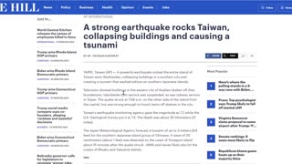7.4 Quake Rocks Taiwan, Collapsing Buildings And Causing A Tsunami - Major Spring Snow For The US