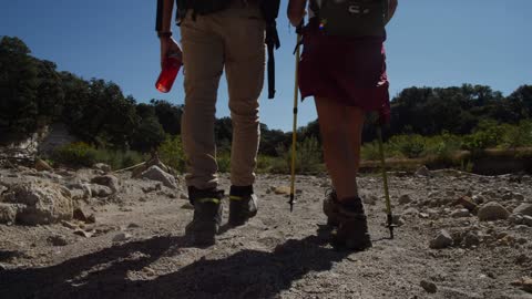 Two people hiking - Beautiful view