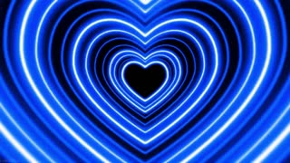 492. Heart Flashing 💙Night Neon Blue Hearts Sweet Romantic Video