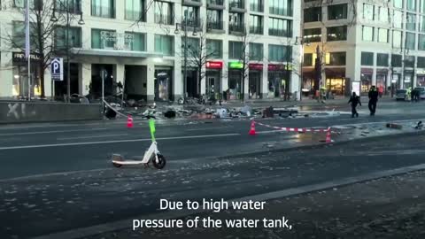 Huge aquarium bursts open wrecking Berlin hotel lobby