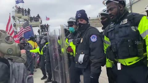 BOMBSHELL 🚨 "An individual who claims, "I’m a cop" while tussling with police can be seen motionless on the West Terrace