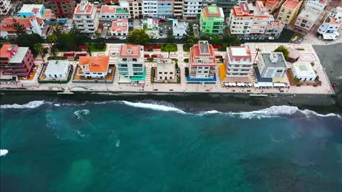 view from the height of the city on the atlantic coast tenerife canary islands spain