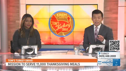 The KREM Cares' Tom's Turkey Drive will serve 11,000 meals this Thanksgiving