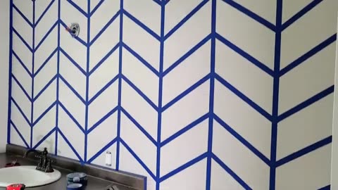 Modern Makeover with diy herringbone accent wall