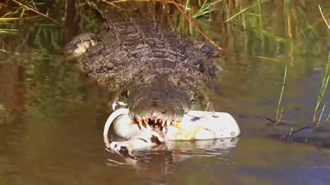 Two alligator hungry 😳 wild life of animals