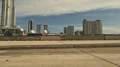 Aston Martin in Downtown Miami on 836 - Driving Miami