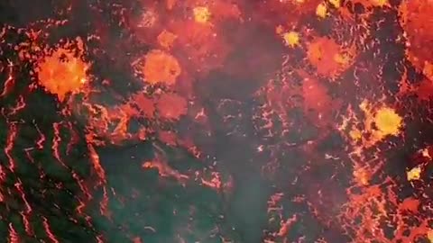 Looking down into the lava lake which formed inside the largest crater of the