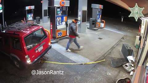 A pair of thieves in Washington, use stolen car ,break into a gas station, pull out an ATM machine