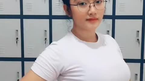 White shirt girl dancing DJ tiktok