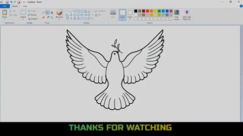 How to draw beautiful Birds logo in ms paint 🎨