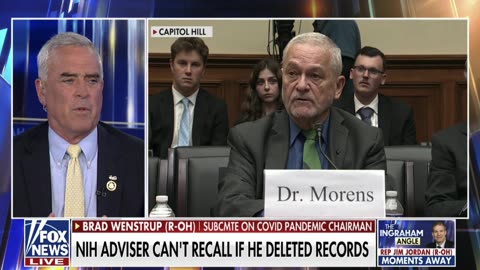 Wenstrup Joins Laura Ingraham on Fox News to Discuss Testimony from Top Fauci Advisor Dr. Morens
