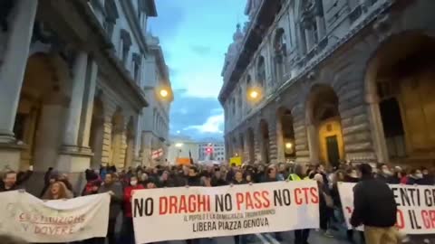 Italy vaccine passport/mandate protest Dec. 4, 2021