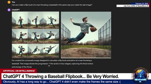 ChatGPT4 - Throwing a Baseball Flipbook - Be Very Worried
