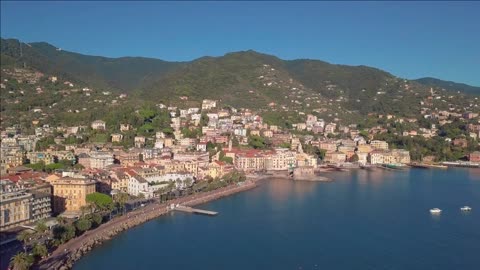 aerial view of the italian riviera rapallo italy