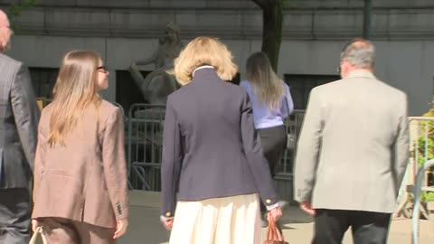 E. Jean Carroll greeted by supporters outside court before cross-examination in Trump assault trial