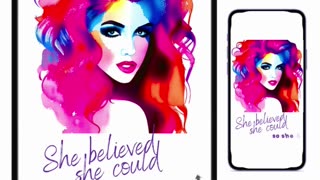 She Believed She Could, So She Did! Wall Art / Print and Phone Wallpaper Instant Download ❤️