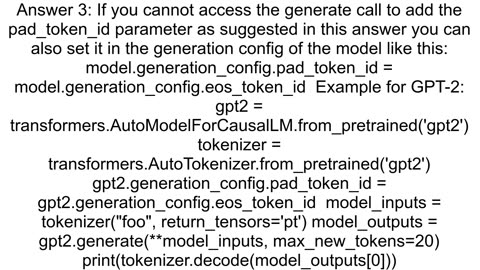 Suppress HuggingFace logging warning quotSetting pad_token_id to eos_token_ideos_token_id for opene