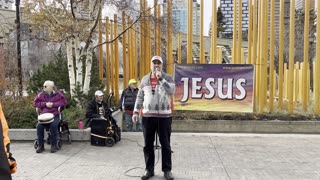 The Land Belongs to the Israelites! Street Church Calgary!